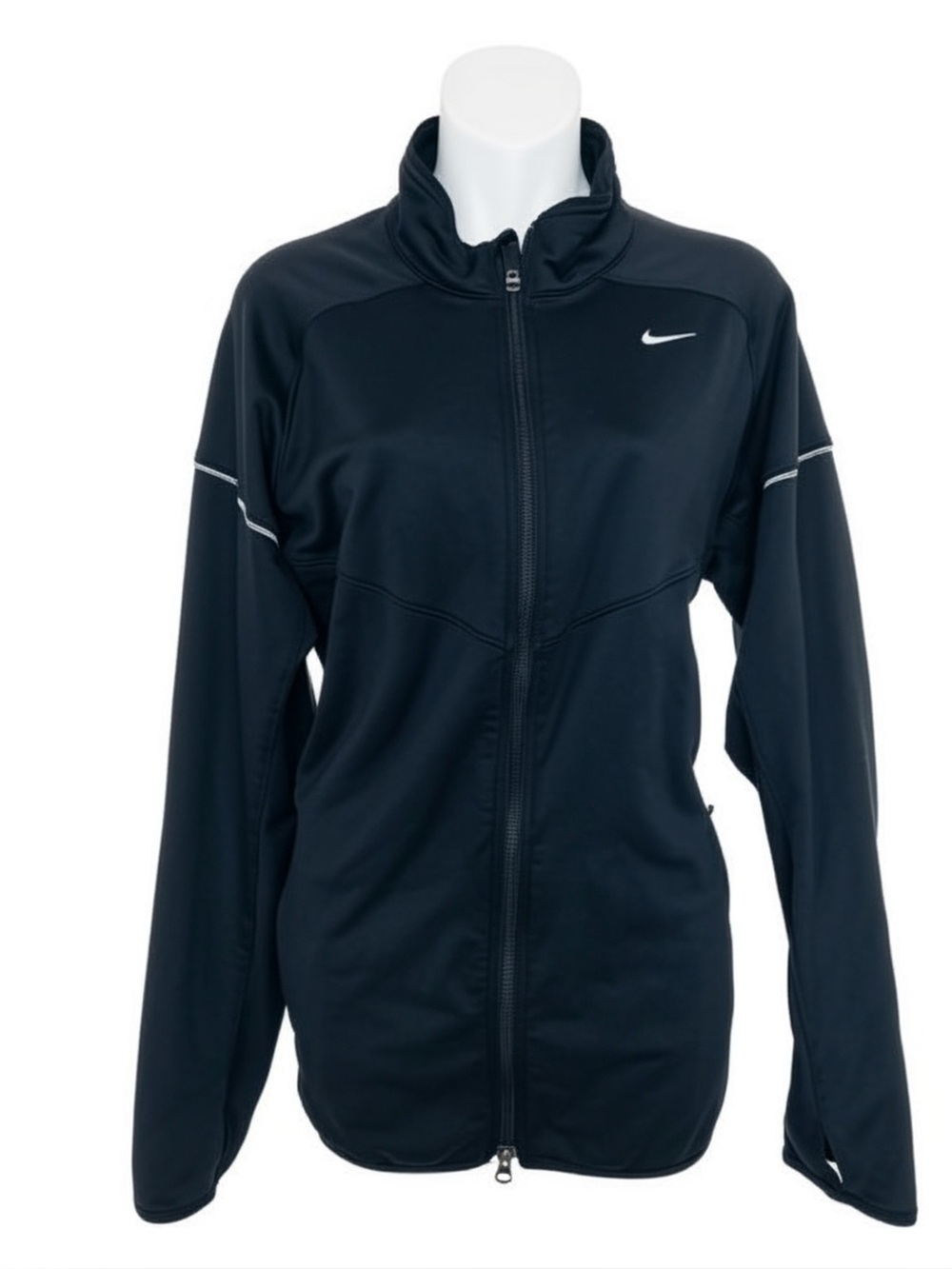 Nike Black Full-Zip Training Jacket with White Swoosh